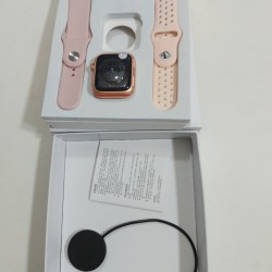 T55 Smart Watch Dual Belt Full Touch Calling Option - Pink