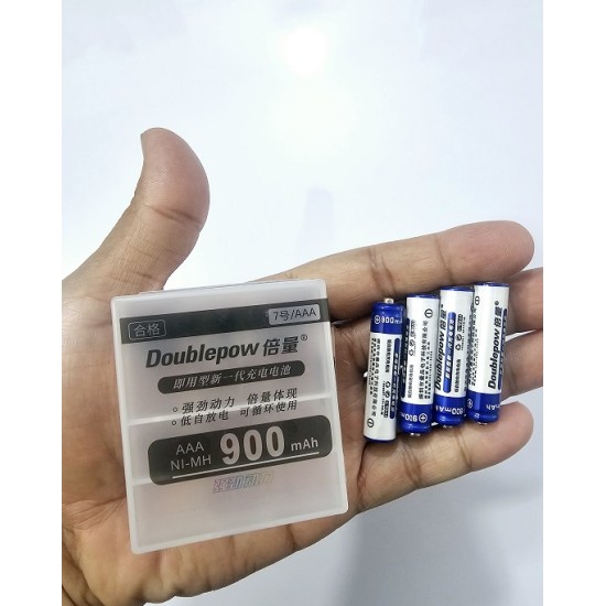 Doublepow AAA 900mAh Rechargeable Batterys 4 Piece