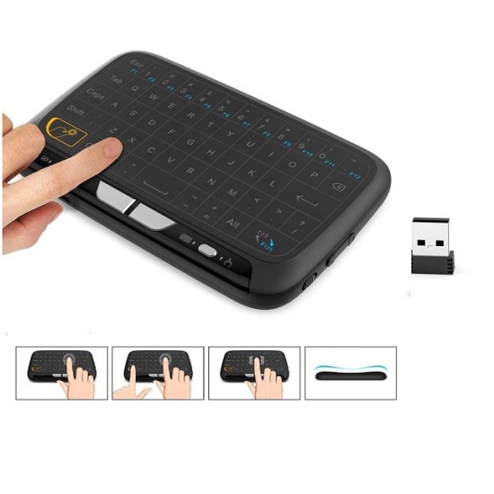 H18 Plus Mini Wireless Keyboard Touchpad Backlit Rechargeable