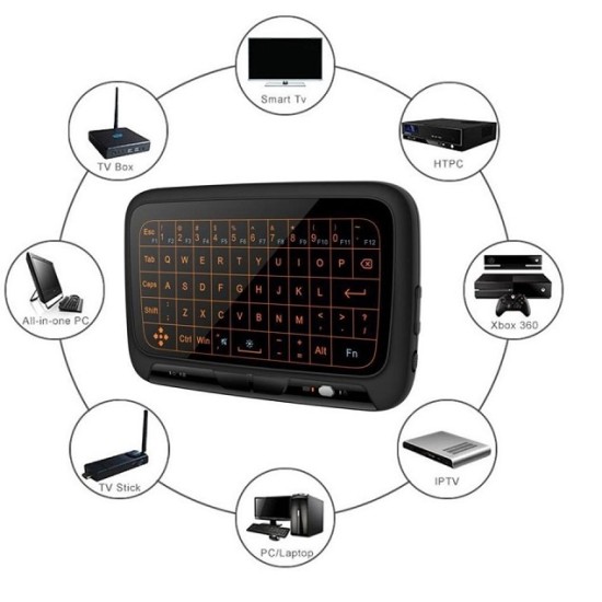 H18 Plus Mini Wireless Keyboard Touchpad Backlit Rechargeable