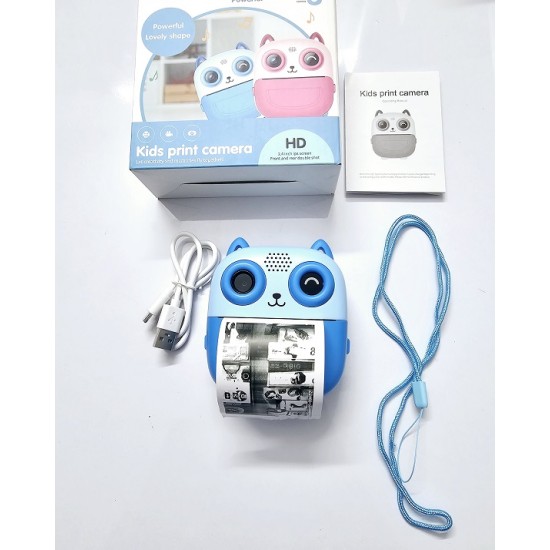 Kids Print instant Digital Camera Dual Camera Blue