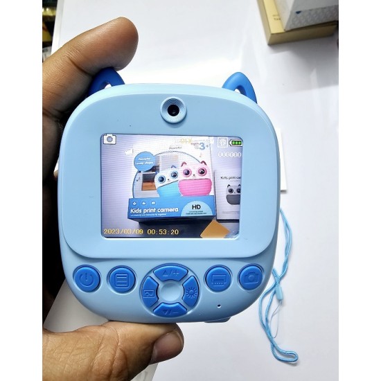 Kids Print instant Digital Camera Dual Camera Blue