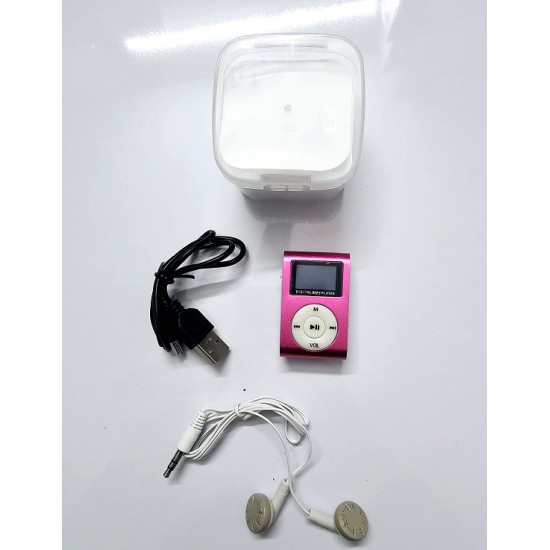 Mini Clip MP3 Music Player Display Pink