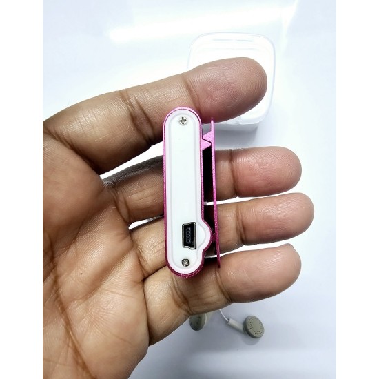 Mini Clip MP3 Music Player Display Pink