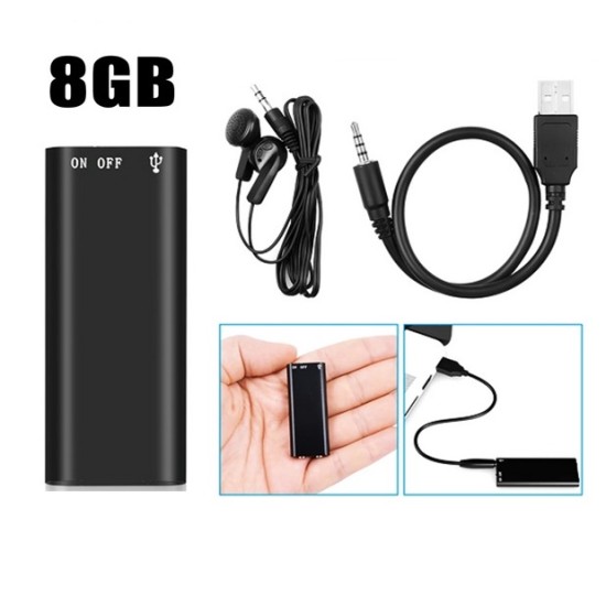 Portable Mini Hidden Voice Recorder 8GB Sound Recorder