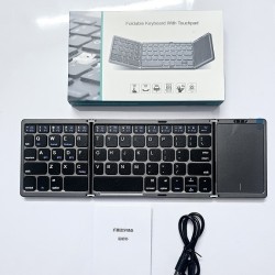 Portable Bluetooth Triple Folding Keyboard Touchpad Magnetic  