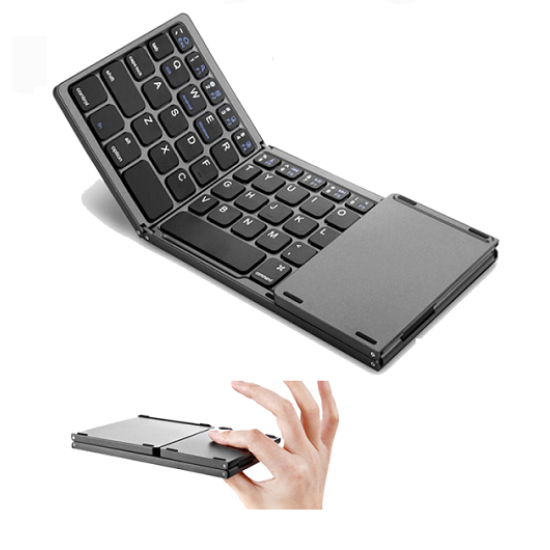 Portable Bluetooth Triple Folding Keyboard Touchpad Magnetic  