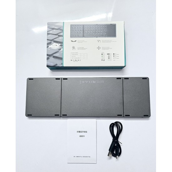 Portable Bluetooth Triple Folding Keyboard Touchpad Magnetic  