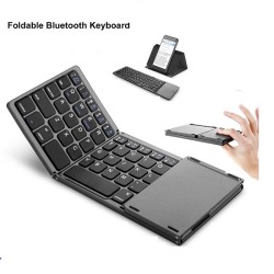 Portable Bluetooth Triple Folding Keyboard Touchpad Magnetic  