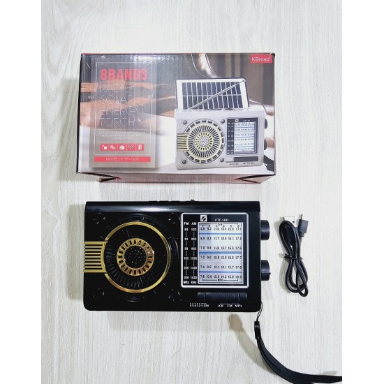 Kboard KTF-1481 Solar Charging FM Radio BT Speaker 2000MAh Battery MP3 Player TF USB Flashlight