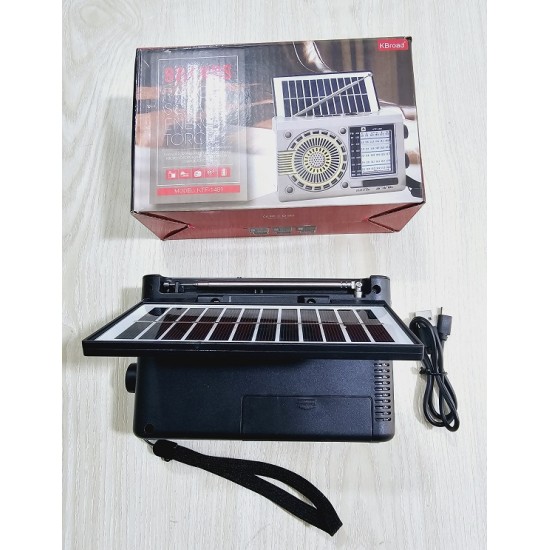 Kboard KTF-1481 Solar Charging FM Radio BT Speaker 2000MAh Battery MP3 Player TF USB Flashlight