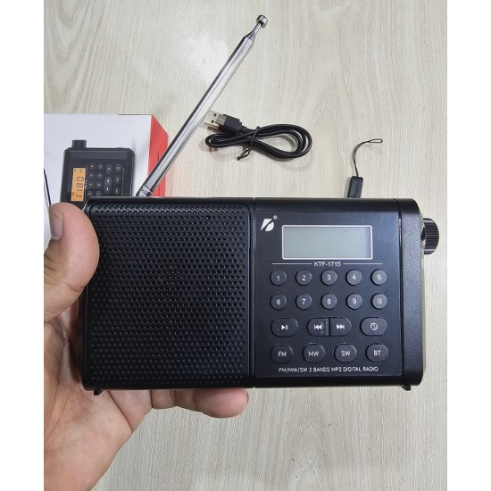 KTF-1715 FM Radio BT Speaker MP3 Player TF USB Flashlight