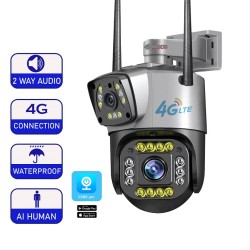 A28 V380 4G Sim Dual Lens ip Cameras Wireless Outdoor Night Vision Waterproof