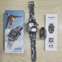 Gw55 Sport Smart Watch 2.02 inch Compass Bt Call IP68 Ai Voice Smartwatch - Army