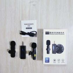 K35 Pro Dual Mic Wireless Microphone 3.5mm Jack