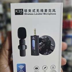 K35 Pro Dual Mic Wireless Microphone 3.5mm Jack