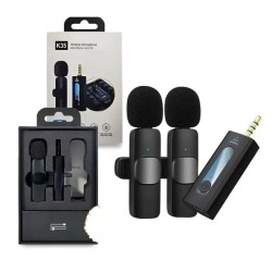 K35 Pro Dual Mic Wireless Microphone 3.5mm Jack