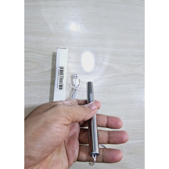 LED Pen Flashlight Rechargable Torch with Clip