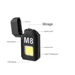 M8 USB Lighter With COB Flashlight