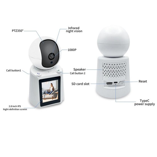 QP001 Video Calling V380 Wifi Camera With Display