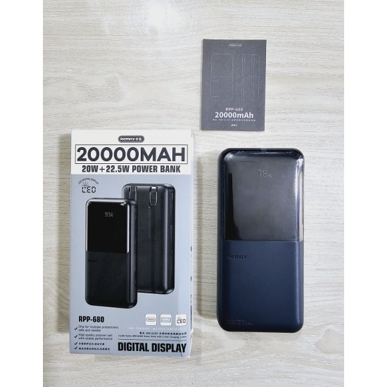 Remax RPP-680 Power Bank 20000mAh Fast Charging 22.5W