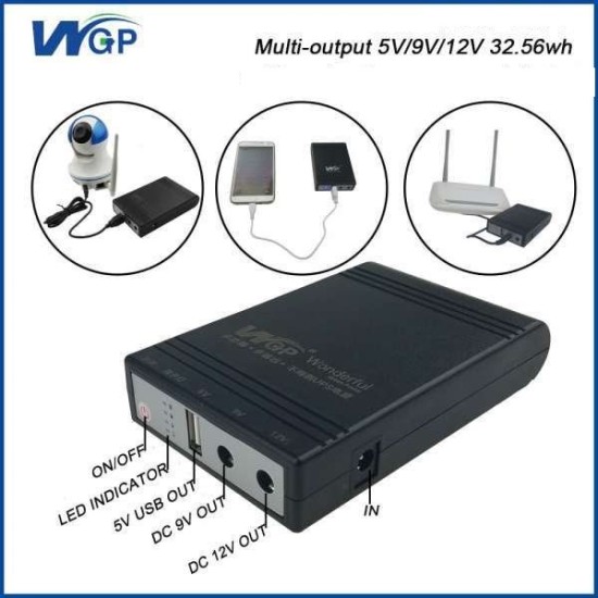 WGP Mini DC UPS 10400mAh Smart Charging UPS