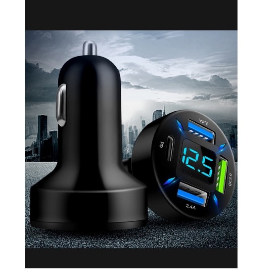 66W Car Charger 4 In 1 Fast Charging 3 USB PD