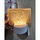 Creative LED Note Board Night Light Message Board