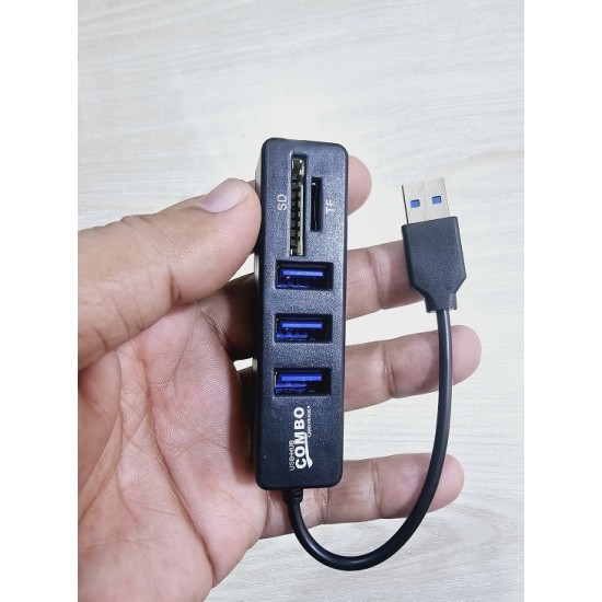 5 Port USB Hub Multiple Extender TF SD Card