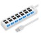 7 Port USB Hub Multiple Expander Hub with Switch White