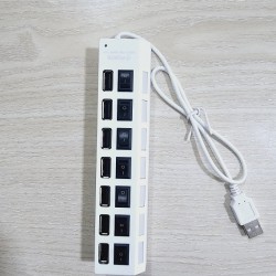 7 Port USB Hub Multiple Expander Hub with Switch White