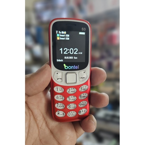 Bontel S3 Mini Mobile Phone Red