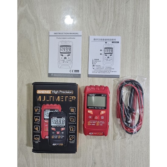 ANENG M113 Digital Pocket Multimeter Red