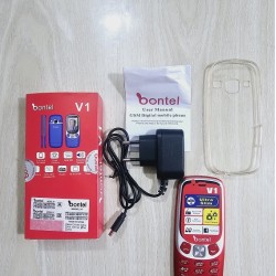 Bontel V1 Ultra Slim Phone Metal Body With Cover Red