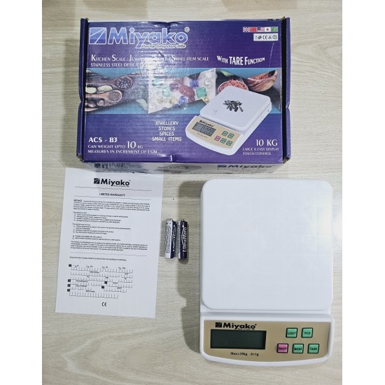 Miyako 10KG Digital Kitchen Weight Scale White