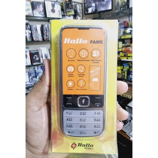 Hallo Fame Mobile Phone Metal Body Dual Sim Silver