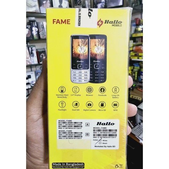 Hallo Fame Mobile Phone Metal Body Dual Sim Silver