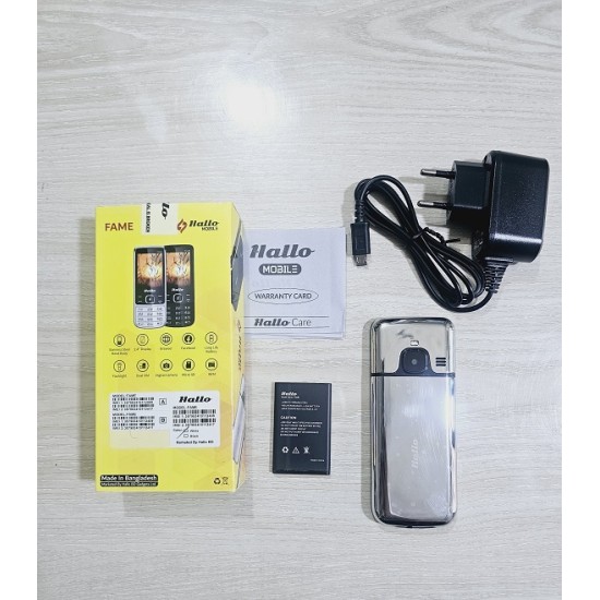 Hallo Fame Mobile Phone Metal Body Dual Sim Silver