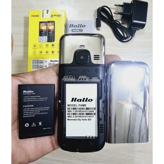 Hallo Fame Mobile Phone Metal Body Dual Sim Silver