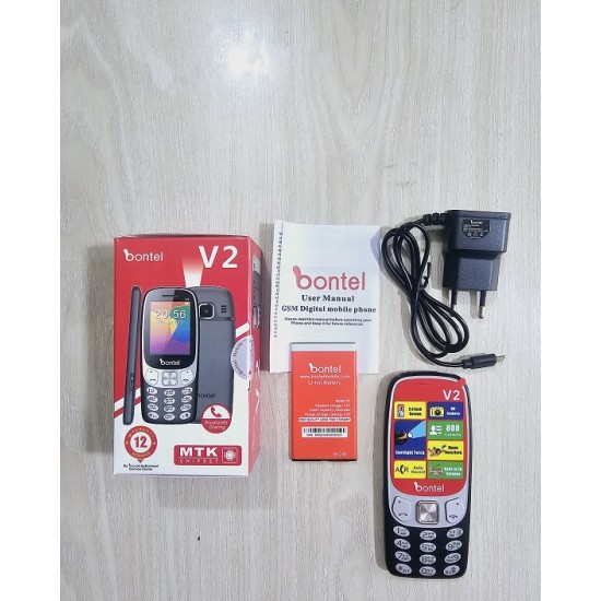 Bontel V2 Feature Phone Dual Sim Black