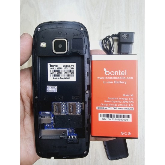 Bontel V2 Feature Phone Dual Sim Black