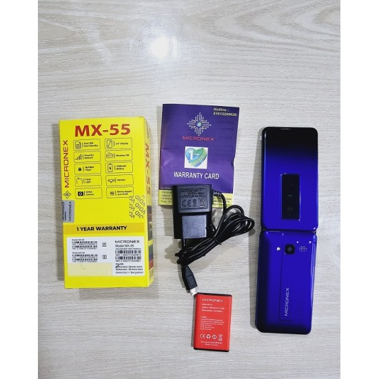 Micronex MX55 Folding Phone Dual Sim Blue