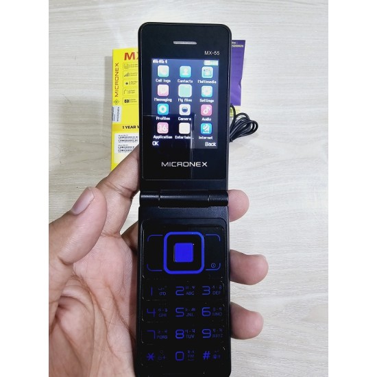 Micronex MX55 Folding Phone Dual Sim Blue