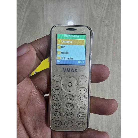 Vmax V18 Super Mini Card Phone Dual Sim Gold