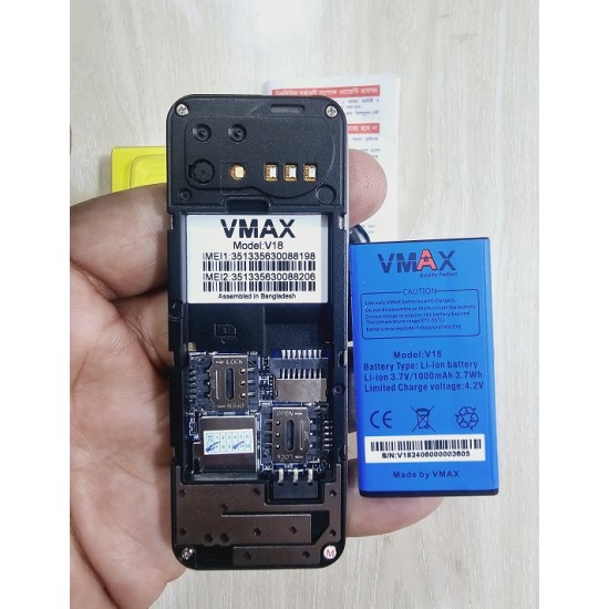 Vmax V18 Super Mini Card Phone Dual Sim Gold