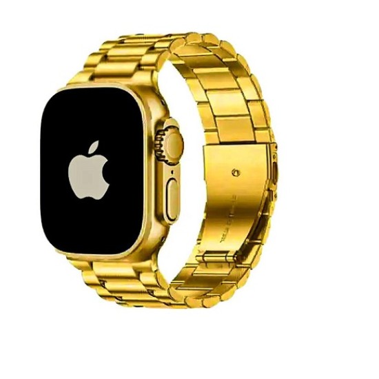 AR29 Ultra Smartwatch Calling Watch With A-pple Logo Metal Strip - Gold Edition