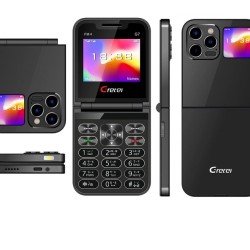 Gretel G7 Fold Phone Dual Display With Case Black