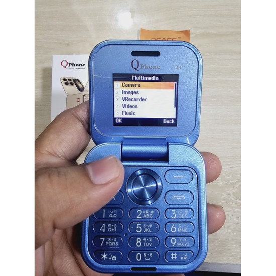 Qphone Q9 Flip Phone Dual Sim Warranty Blue