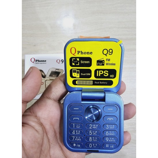 Qphone Q9 Flip Phone Dual Sim Warranty Blue