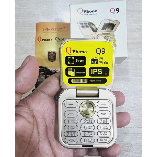 Qphone Q9 Flip Phone Magic Voice Warranty Gold